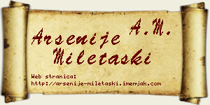 Arsenije Miletaški vizit kartica